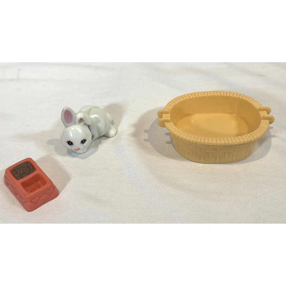 VTG LPS Kenner 1993 Mommy Baby Bunny Basket Dish Littlest Pet Shop Set